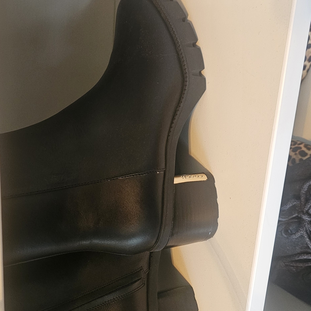 Coach Black Heeled Boots Sleek Matte Leather